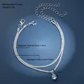 Collana a doppio strato in argento scintillante con ciondolo a goccia di cristallo - Gioiello Doppio Strato Pendente Cristallo Goccia (5873705)