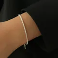 Elegante bracciale a doppio strato in argento con ciondolo a goccia sul polso donna - Argento (5552101)