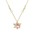 Pink heart crystal planet necklace with gold chain and saturn ring detail for women - Gold Chain Pink Heart (5817902) / Pink (5817902)