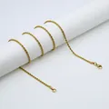 Detailed close-up of a golden rope chain wrapped on a stand with a lobster clasp - Ultra Fine / Short / Gold