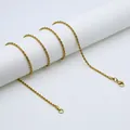 Detail shot of golden twisted rope chain featuring high-shine finish and lobster clasp - Medium Thickness / Short / Gold