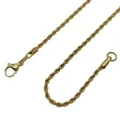 Macro detail of golden rope chain showing spiral texture and lobster clasp closure - Wide Style / Short / Gold