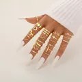 22-teiliges Gothic Ring-Set in Gold mit Herz und Schmetterling am Finger - Gold Schmetterling Herz Stil (5745801HB)