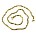 Detailed view of flexible gold round snake chain with secure lobster clasp closure - Standard Short / Gold