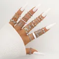 22-piece silver gothic stackable rings set with hollow hearts and geometric designs - Silver Leaf Cross Artificial Pearl Style (5766202HB) / Silver