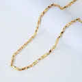 Men's Mobius stainless steel necklace in polished gold finish with rectangular links - Gold Mobius