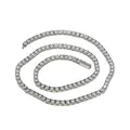 Detail of 316L titanium steel tennis chain with 3-5mm cubic zirconia and safety clasp - Steel Color Wide Style (N0122S-50) / Silver