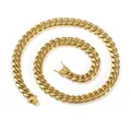 Detailansicht der goldenen Panzerkette mit einem sicheren quadratischen Kastenverschluss - 10mm Breite 50cm / Gold