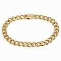 Polished golden stainless steel Cuban link bracelet with a secure flat box clasp - 7mm Width 20CM / Gold