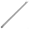 Gepolijste zilveren roestvrijstalen Cubaanse schakelarmband met stevige sluiting - 8mm Breedte 20CM / Staalkleur