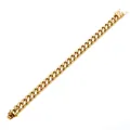 Gepolijste gouden roestvrijstalen Cubaanse schakelarmband met veilige baksluiting - 8mm Breedte 20CM / Goud