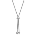 Adjustable silver snake chain necklace with sliding beads in polished stainless steel - Long / Steel