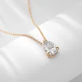 Dettaglio della collana in oro 18K con pendente in zircone a forma di goccia - Oro 18K (N0323G)