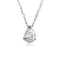 Collier élégant en acier inoxydable plaqué or 18 carats avec pendentif zircon en poire - Acier