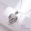 Iced out silver skull pendant necklace with CZ stones measuring 23mm x 16mm - Steel Color (N0162S)