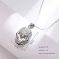 Hip hop skull pendant necklace in silver finish with micro-set zircon stones - Steel Color (N0164S)