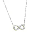 Collar infinito de plata con circonitas microengastadas en una cadena clásica - Estilo 14 Piedras (N0071S)