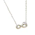 Collar de infinito bañado en oro con un pequeño colgante de circonita cúbica en forma de pera - Estilo Zirconia Gota de Agua (N0078S)