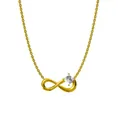 Collar infinito de titanio bañado en oro con un colgante de circón blanco - Estilo Zirconia Cuadrada (N0072)