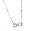 Collar dorado con colgante infinito y micro-pavé de circonitas en cadena O minimalista - Estilo Piedras Completas (N0076S)