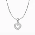 Minimalist silver geometric hollow heart pendant necklace in polished titanium steel - Silver Heart Style (N0044S)