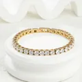 Bracelet tennis en acier inoxydable doré orné de zircons étincelants de 2,5 à 5 mm - Or Largeur 5