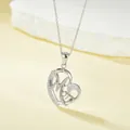 Zilveren hartvormige hanger ketting met Mom gravure en schitterende zirkonia - Mom Stijl A (N0454S) / Zilver Kleur MM Stijl A