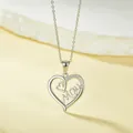 Zilveren Mom-harthanger ketting met glinsterende kristallen en elegante ketting - Mom Stijl B (N0455S) / Zilver Kleur MM Stijl B