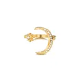 Adjustable gold celestial ring featuring a sparkling rhinestone moon and star design - Moon and Star Open Style (5856401)