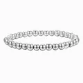 Vue détaillée de perles argentées polies de 4mm montrant la texture de ce bracelet - 6mm / Argent