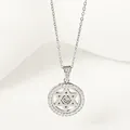 Zilveren hexagram hanger ketting met fonkelende zirkonia op een witte achtergrond - Zilver Hexagram (N0426S)