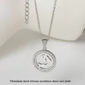 Zilveren titanium stalen ketting met een dolfijn hanger en fonkelende zirkoon - Zilver Dolfijn (N0429S)