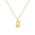 Collar de cadena de caja dorada con colgante rectangular y la letra B grabada - Letra B