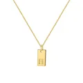 Elegante collar de cadena de caja dorada con un colgante rectangular de la letra H - Letra H