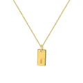Collar de cadena box dorada minimalista con colgante rectangular y la letra I - Letra I
