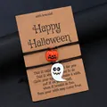Detail von Halloween-Armbandset mit orangefarbenem Kürbis- und weißem Geist-Anhänger - Kürbis Geist Stil(6281001HB)