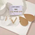 Set di orecchini bohémien con nappe bianche, occhio di Allah e cerchi dorati - Stile Nappina Bianca Malocchio (5119903)