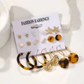 Set orecchini boho con perle e tartaruga su cartoncino per gioielli bianco - Stile Cerchio Tartarugato Stella Marina (5119907)
