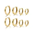 Set mit vier polierten goldenen Creolen in abgestuften Größen mit Klickverschluss - 4 Paar Set (5804001HB) / Gold