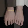 Goldene Edelstahl-Panzerarmbänder für Paare mit Herz-Kristallstein-Verzierung - Goldene Panzerkette Paar Stil (5966502HB)