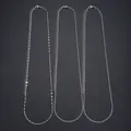 Three assorted silver multi-layer body chains with sequins and adjustable lobster clasp - Leaf Link Triple Layer (6097002HB) / Silver
