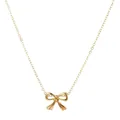 Elegant gold-tone bow pendant necklace with smooth minimalist finish for women - Bow Knot Style (6458201) / Gold