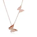 Elegante collana a farfalla in oro rosa con ciondoli a doppio strato in acciaio titanio - Collana