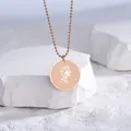 Collana in acciaio inossidabile placcato oro 18k con ciondolo moneta Regina Elisabetta II - Oro rosa