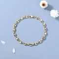 Poliertes Gold-Armband mit Kaffeebohnen-Gliedern aus langlebigem Titanstahl und Karabiner - Gold
