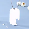 Collana con piastrina in acciaio inossidabile lucido con intaglio apribottiglie e catenina - Colore acciaio