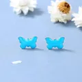 Orecchini a farfalla blu brillante con placcatura in oro e dettagli in strass - Farfalla Blu