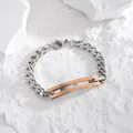 Bracciale di coppia minimalista in acciaio al titanio con incisione I Love You Most - Stile Inciso Oro Rosa Argento / Oro