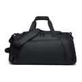Black high-capacity fitness travel bag with shoe compartment and waterproof material - Black