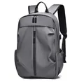 Deep grey large capacity business travel backpack with water-resistant oxford fabric - Gray
